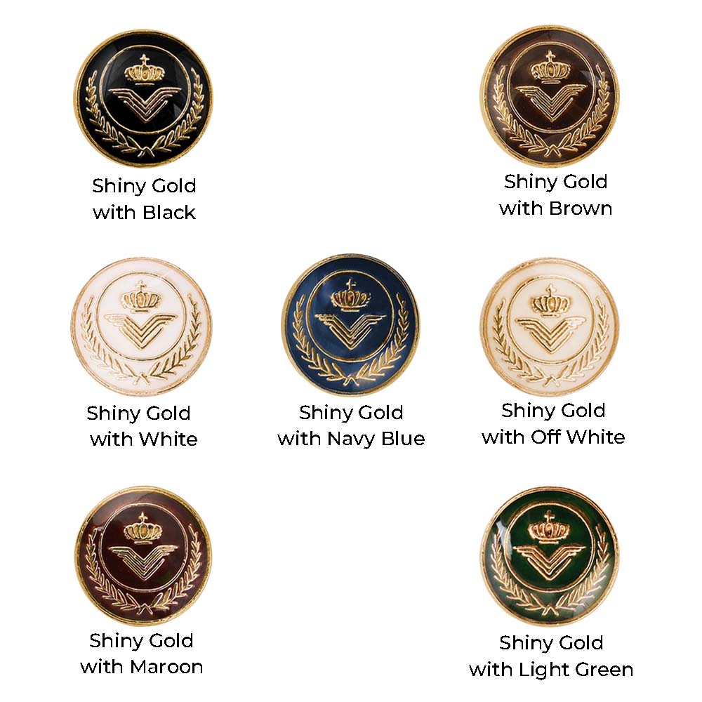 Classic Wreath Logo Designer Lamination Metal Buttons for Shirts