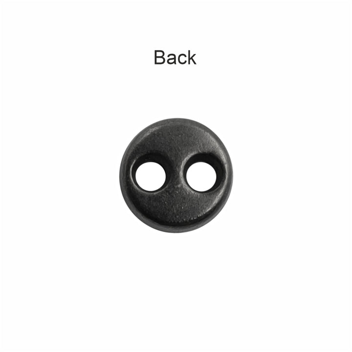 6mm (10L) Gunmetal Round Shape 2 Hole Shirt/Kurta Metal Buttons