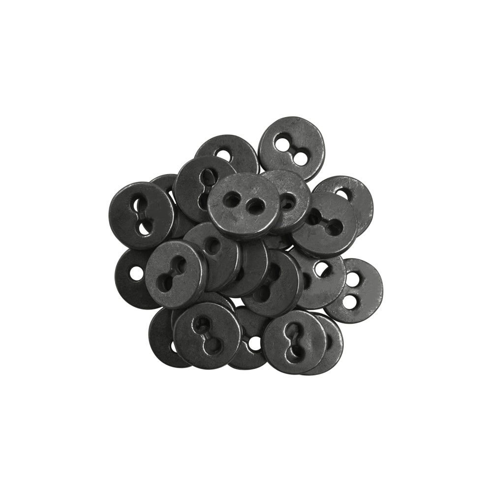 8mm (12L) Gunmetal Round Shape 2 Hole Shirt/Kurta Metal Buttons