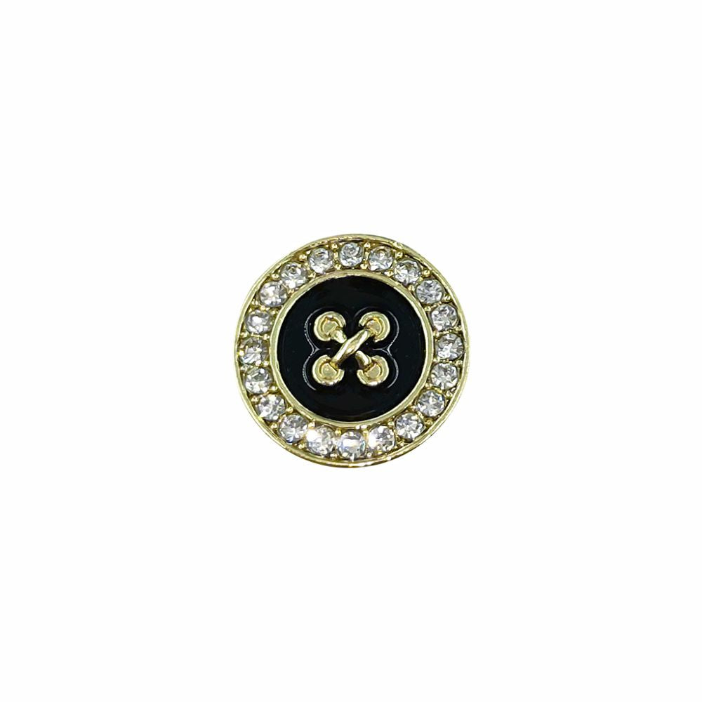 Cross Stitch Design Shiny Gold 12mm Fancy Diamond Loop Metal Buttons