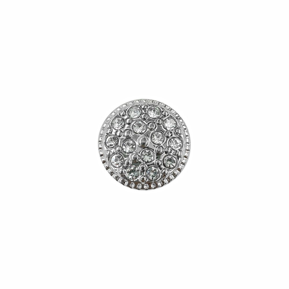 Shiny Glittery Round Shape Diamond Fancy Party Wear Metal Buttons