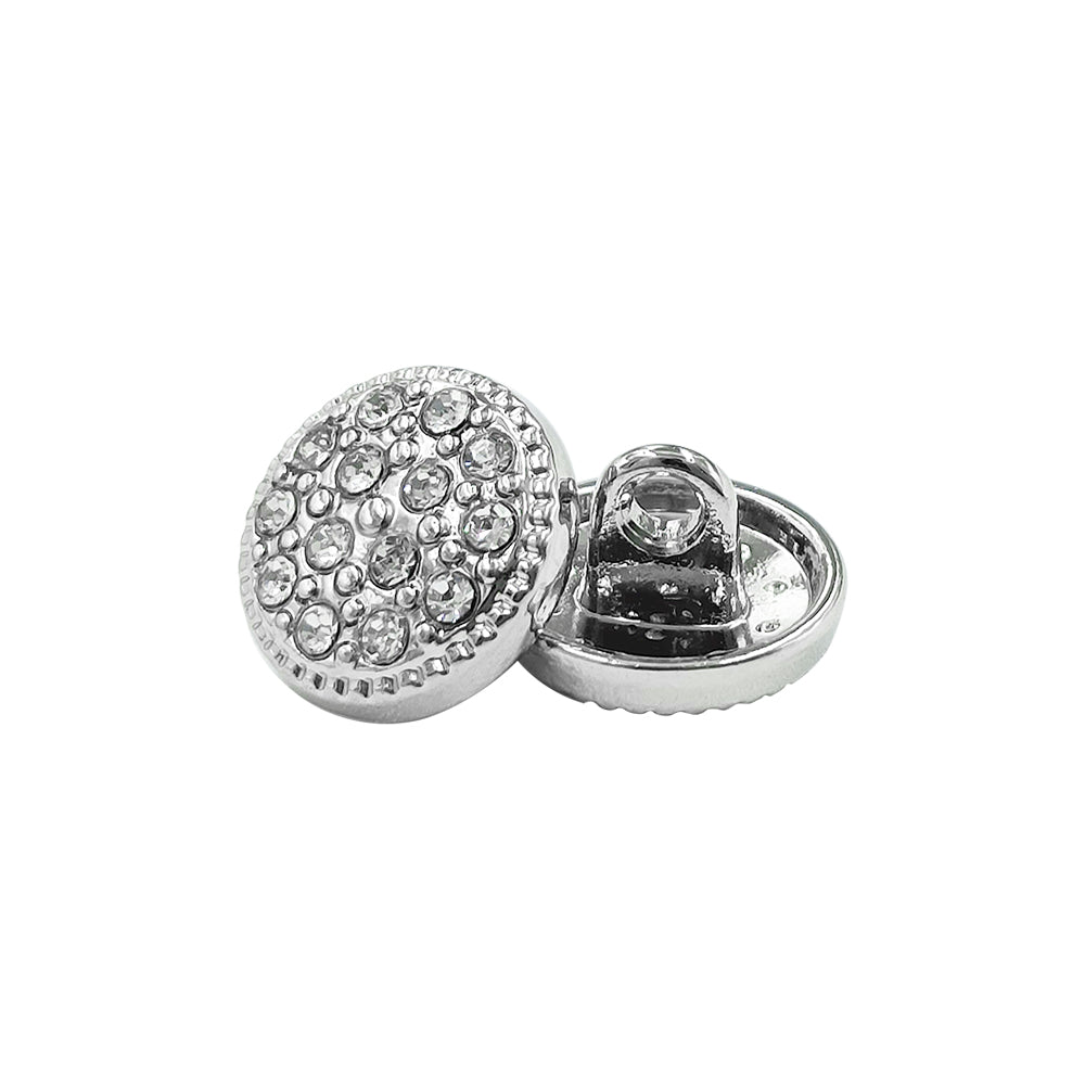 Shiny Glittery Round Shape Diamond Fancy Party Wear Metal Buttons