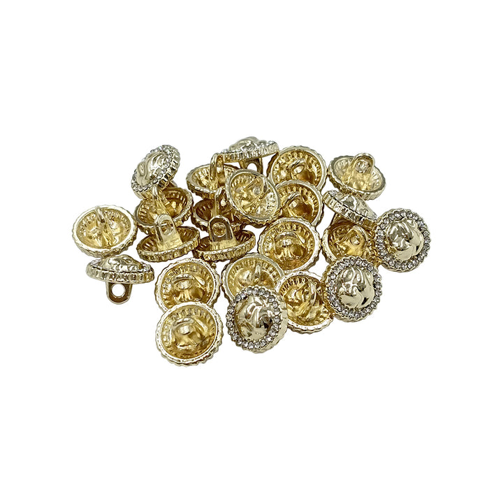 Uneven Surface Round Shape Fancy Party Wear Diamond Metal Buttons