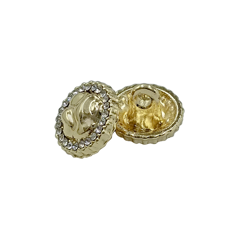 Uneven Surface Round Shape Fancy Party Wear Diamond Metal Buttons