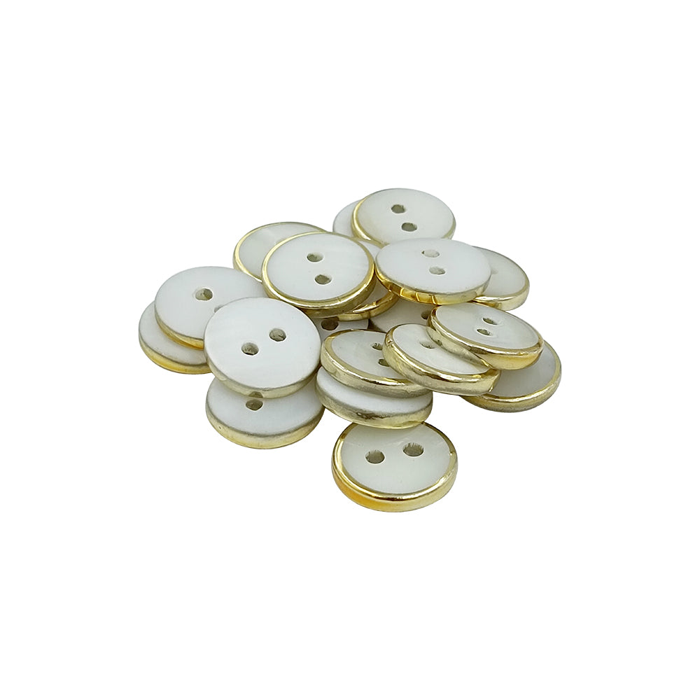 Fancy Premium Round Shape 2-Hole 11mm Shirt/Kurta Natural Buttons