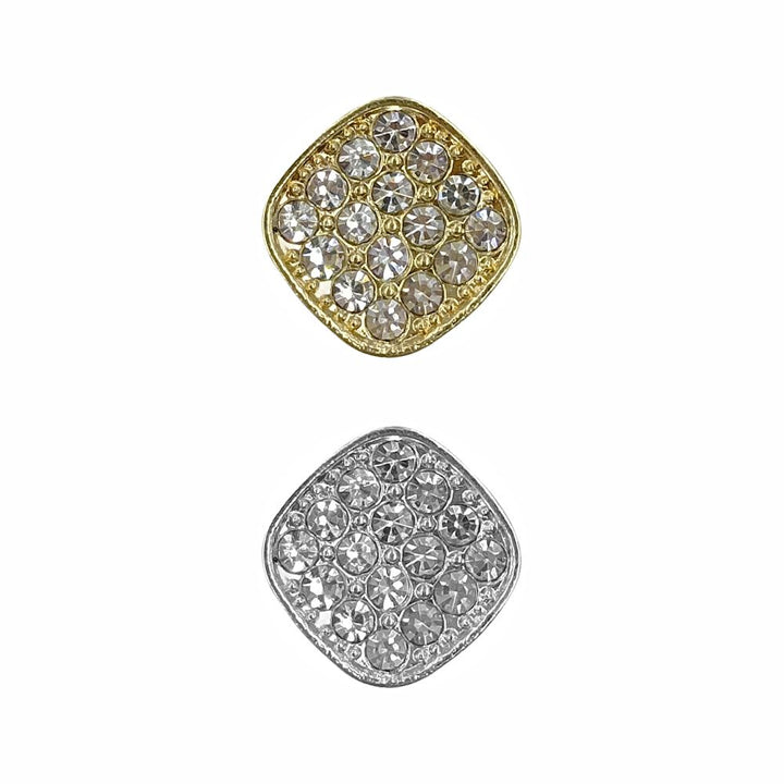 Shiny Glittery Rounded Rhombus Shape Diamond Fancy Metal Buttons