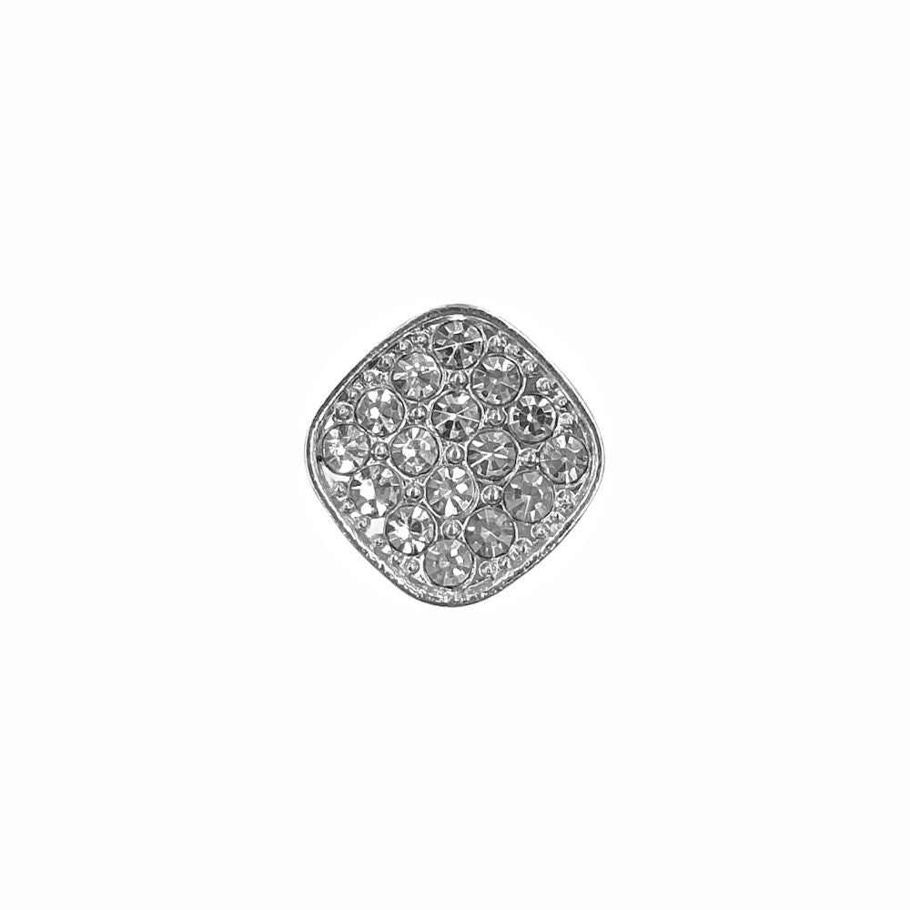 Shiny Glittery Rounded Rhombus Shape Diamond Fancy Metal Buttons