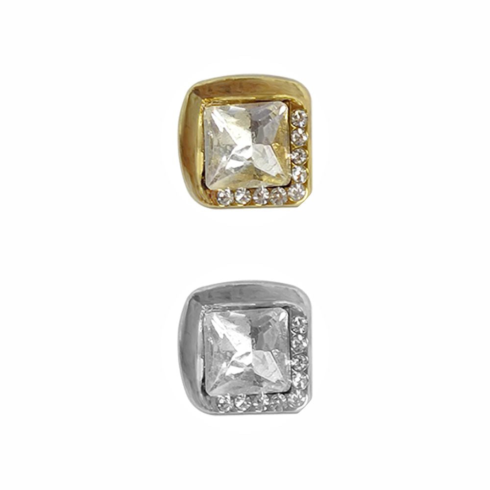 Sparkling Shiny Square Shape Diamond Fancy Metal Buttons for Kurta/Shirts