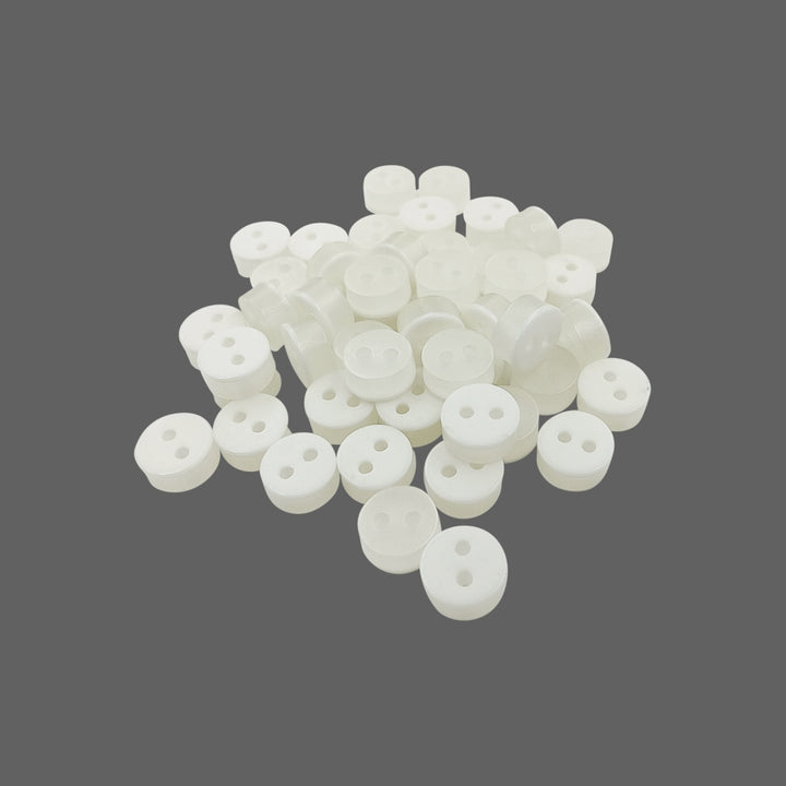 Classic White 2-Hole Poly Buttons for Men/Women/Kids Clothing