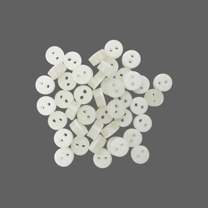 Classic White 2-Hole Poly Buttons for Men/Women/Kids Clothing