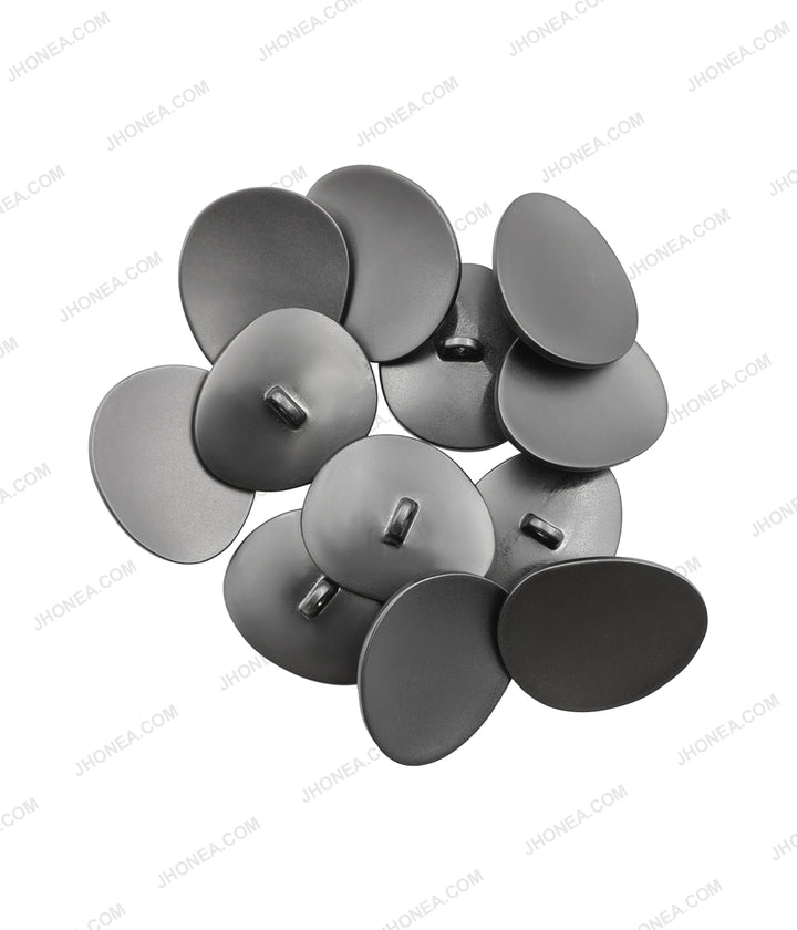 Smooth Drop Shape Matte Grey Downhole Loop Shank Metal Buttons