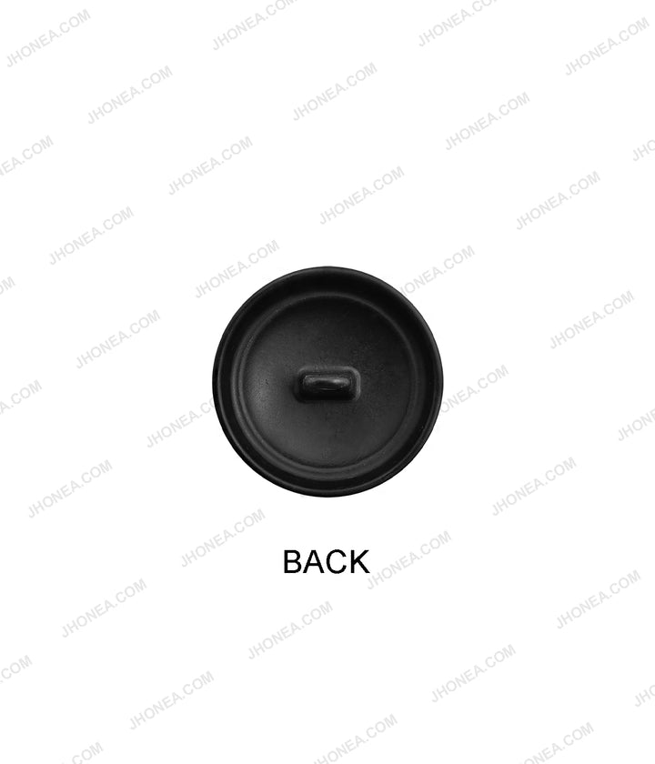 Classic Engraved Design Matte Black Metal Loop Buttons for Clothing