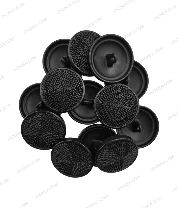 Classic Engraved Design Matte Black Metal Loop Buttons for Clothing