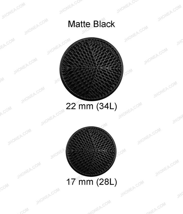 Classic Engraved Design Matte Black Metal Loop Buttons for Clothing