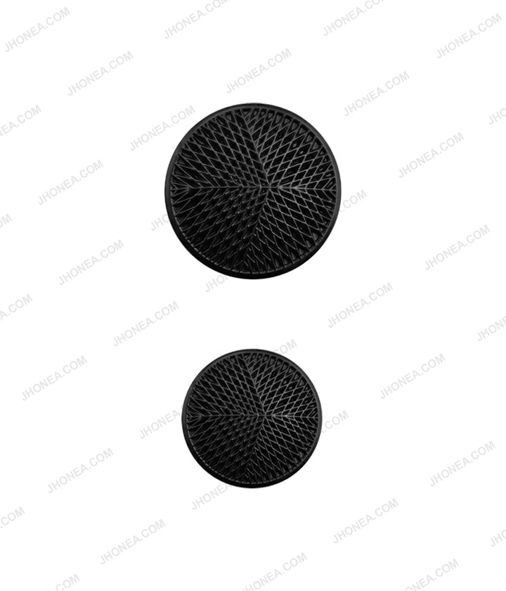 Classic Engraved Design Matte Black Metal Loop Buttons for Clothing