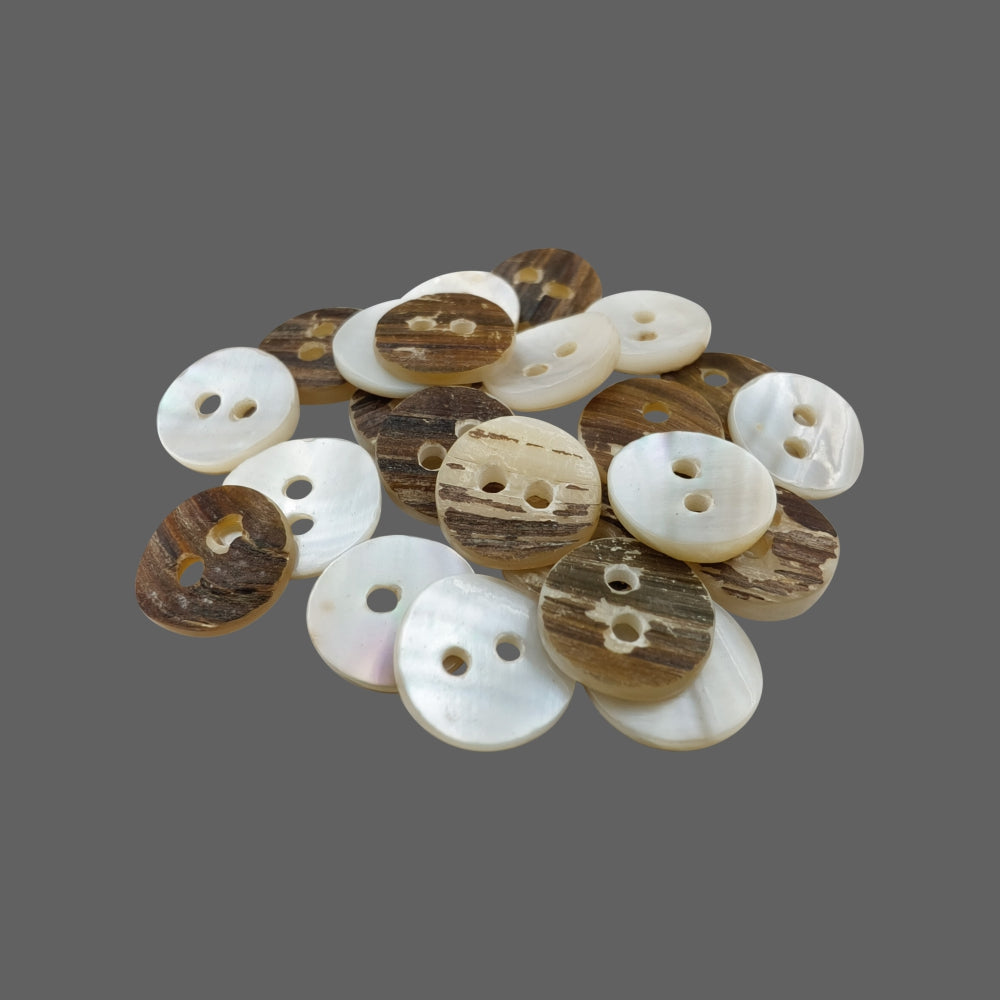 Pearlescent Shiny 10mm (16L) Natural Buttons for Clothing