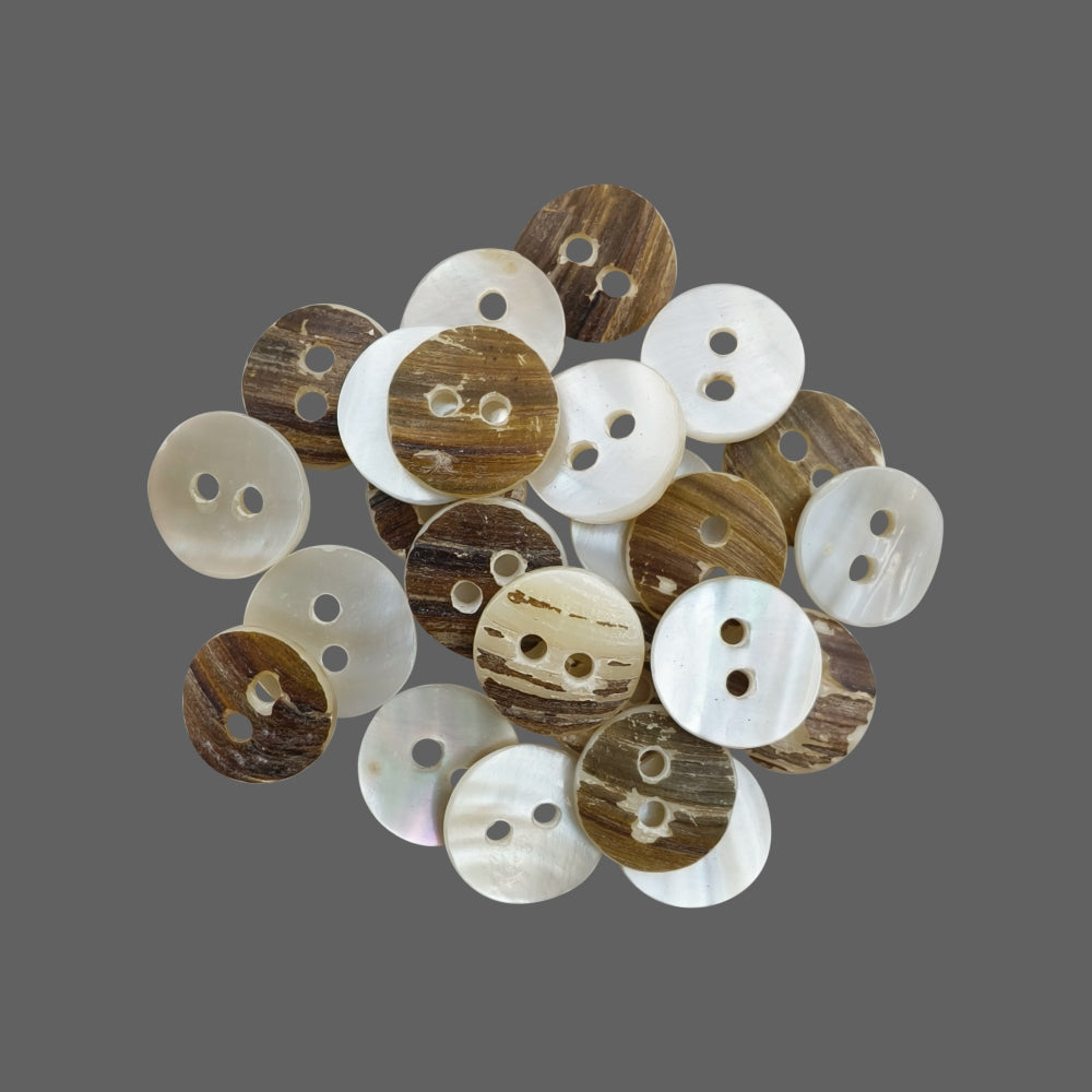 Pearlescent Shiny 10mm (16L) Natural Buttons for Clothing