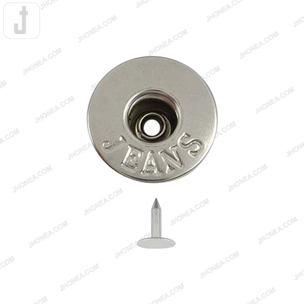 Shiny Silver Round Shape Engraved Jeans Metal Button for Denim Pants