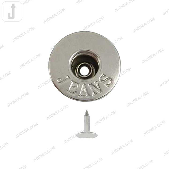 Shiny Silver Round Shape Engraved Jeans Metal Button for Denim Pants
