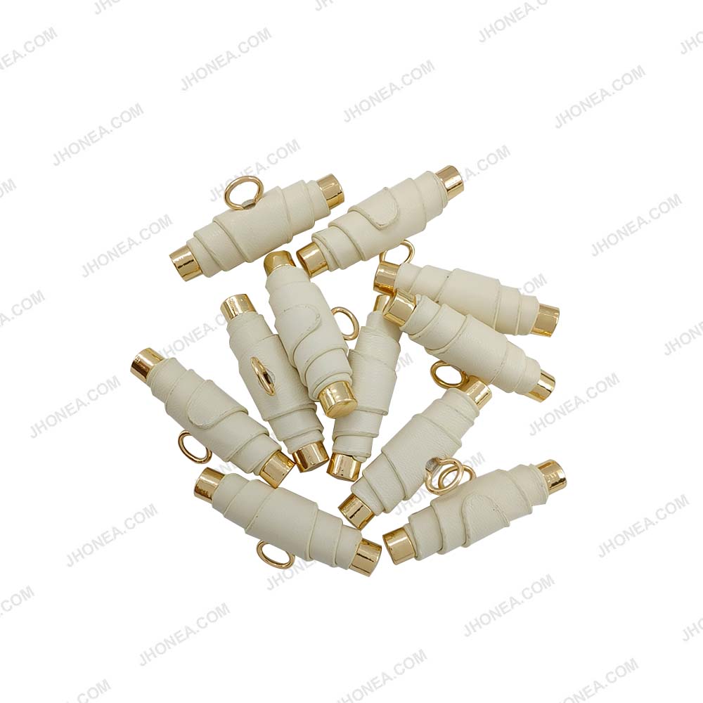 Modern White PU Leather Down Loop Buttons 