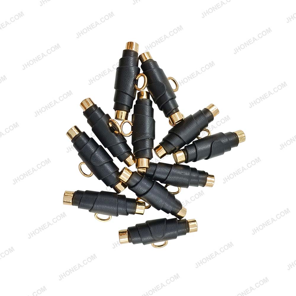 Modern Black PU Leather Down Loop Buttons 