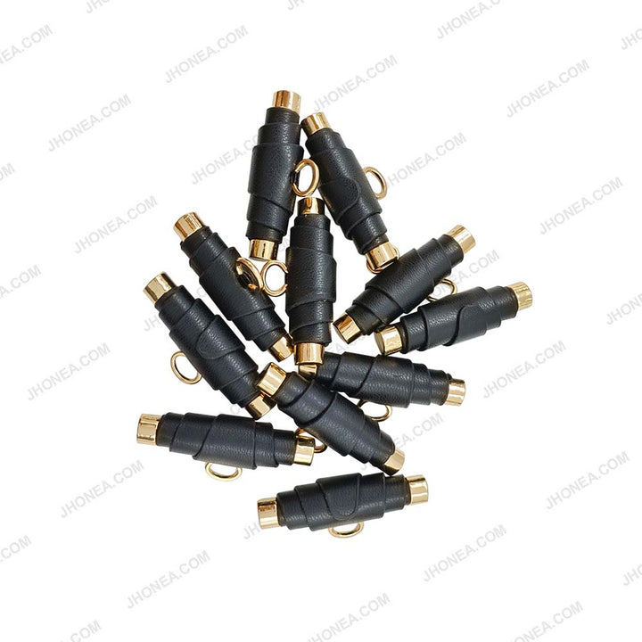 Modern Black PU Leather Down Loop Buttons 