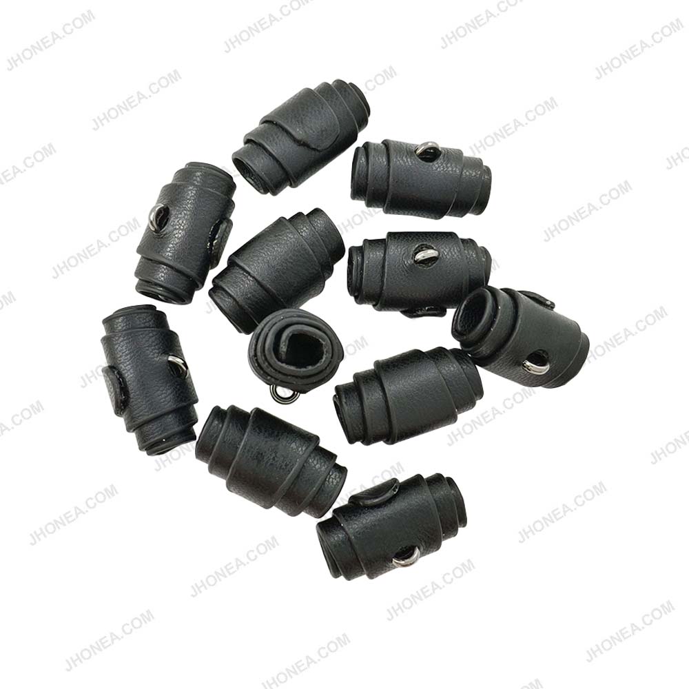 Stylish Black Croissant Design PU Leather Buttons