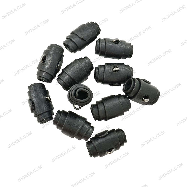 Stylish Black Croissant Design PU Leather Buttons