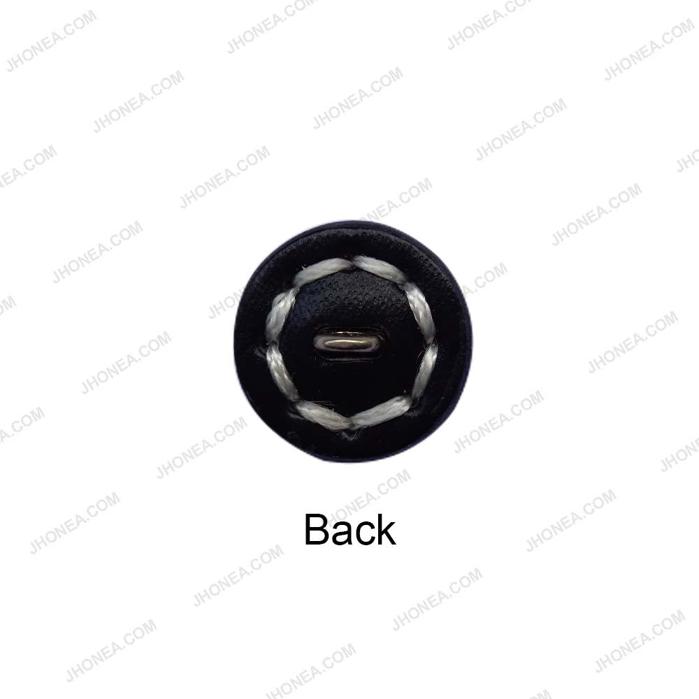 17mm Black and Brown PU Leather Downhole Loop Buttons