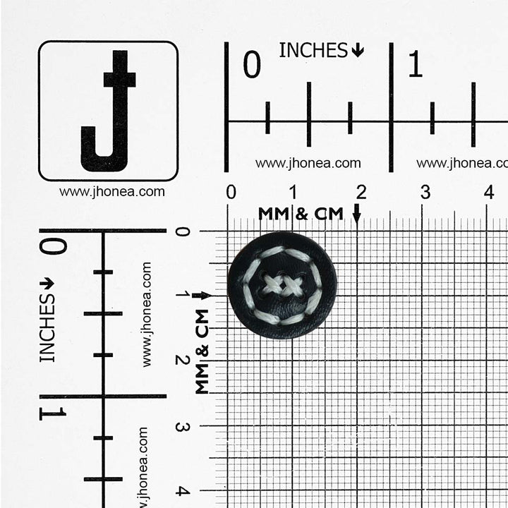 17mm Black and Brown PU Leather Downhole Loop Buttons