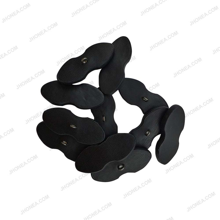 Elegant Black PU Leather Down loop Buttons for Coats
