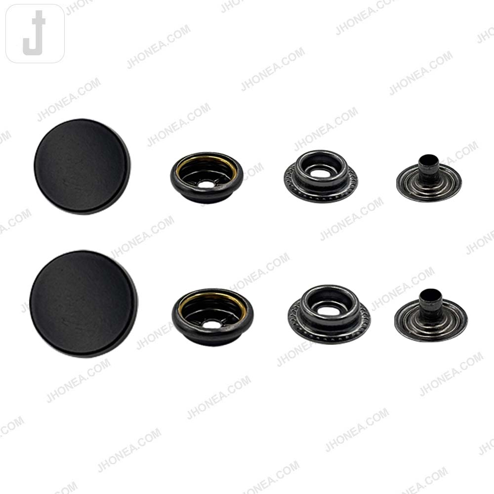 Premium Smooth Flat 4-Part Metal Snap Buttons for Garments & Leather