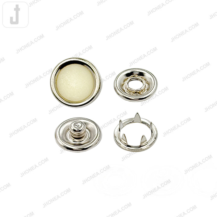 Shiny Finish 12mm Solid Brass 4-Part Prong Snap Fastener Button