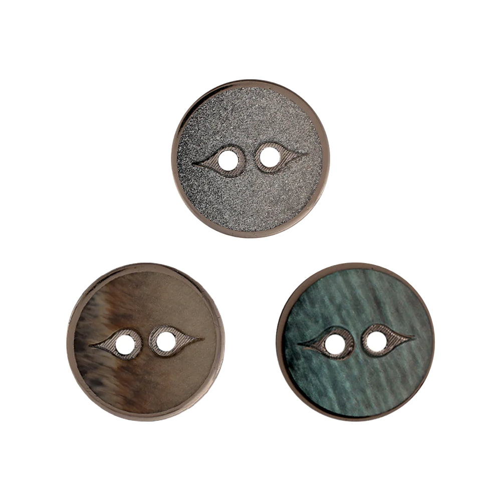 Fancy Round Shape 2-Hole Smooth & Shiny Decorative Button