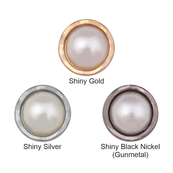 10mm (16L) Wavy Rounded Rim Shiny Decorative Pearl Buttons