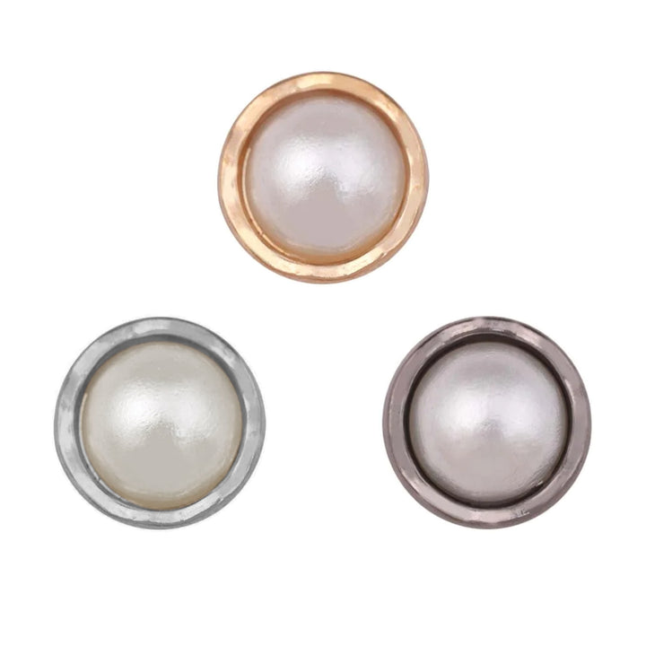 10mm (16L) Wavy Rounded Rim Shiny Decorative Pearl Buttons