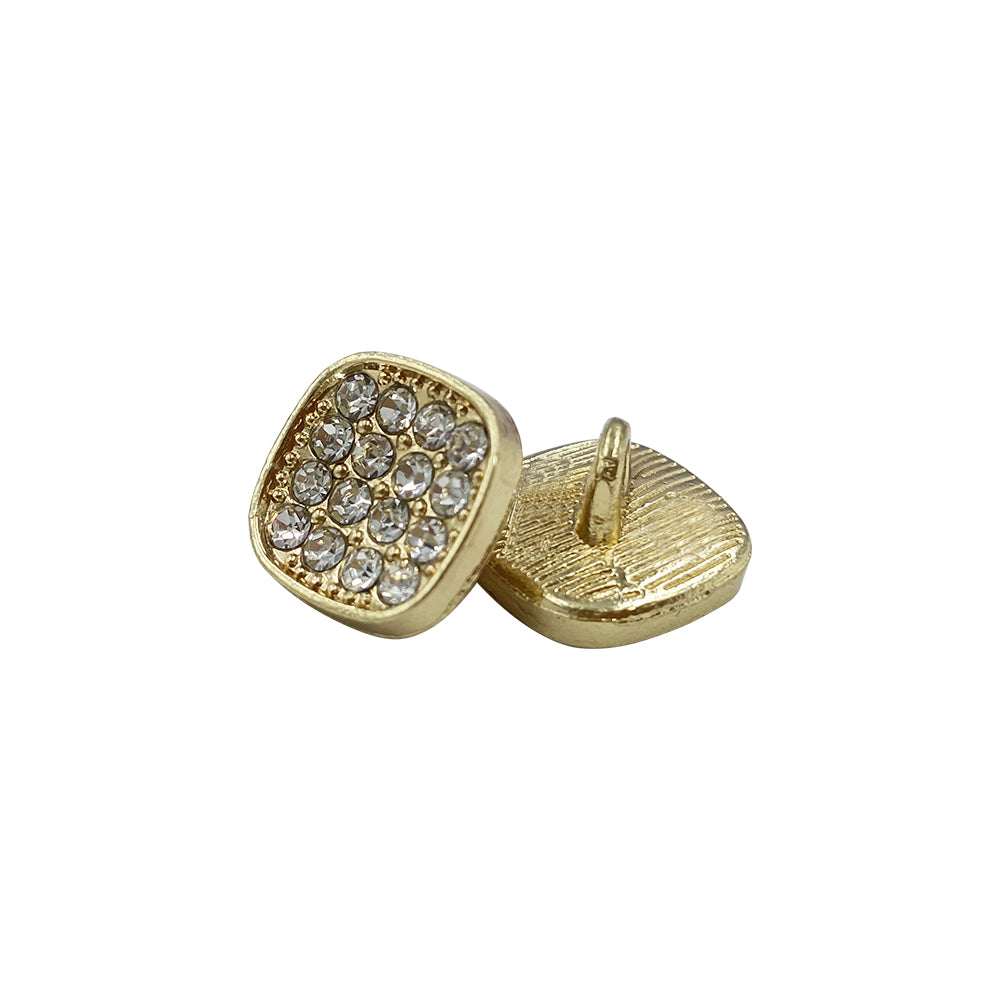 Shiny Glittery Rounded Rhombus Shape Diamond Fancy Metal Buttons