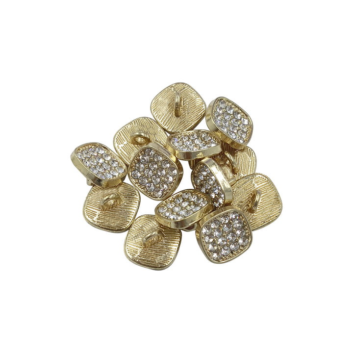 Shiny Glittery Rounded Rhombus Shape Diamond Fancy Metal Buttons