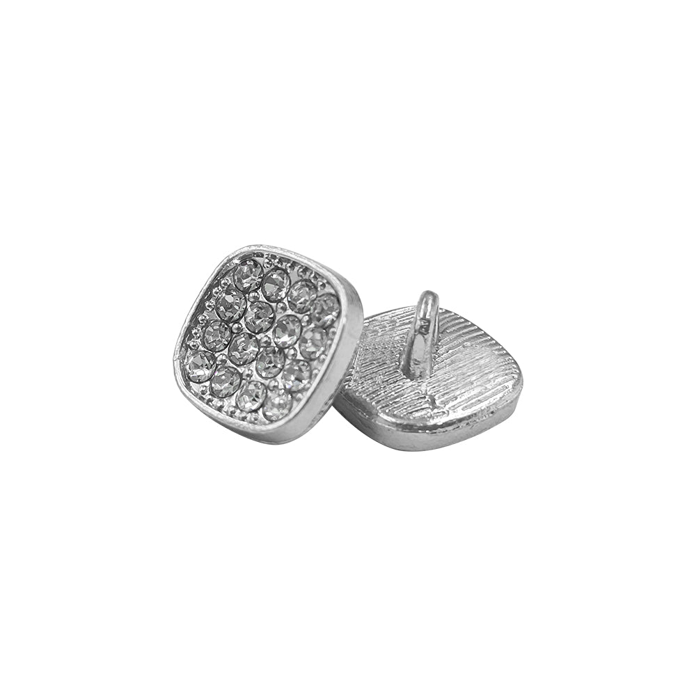 Shiny Glittery Rounded Rhombus Shape Diamond Fancy Metal Buttons