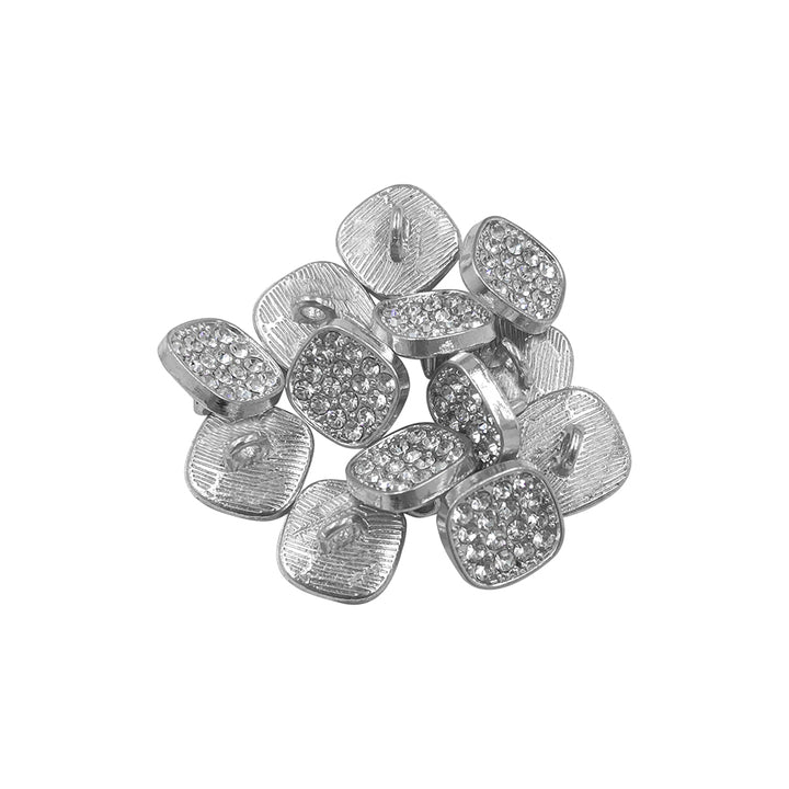 Shiny Glittery Rounded Rhombus Shape Diamond Fancy Metal Buttons