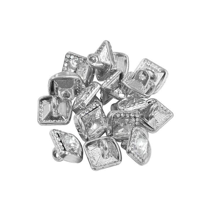 Sparkling Shiny Square Shape Diamond Fancy Metal Buttons for Kurta/Shirts