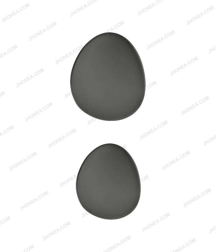 Smooth Drop Shape Matte Grey Downhole Loop Shank Metal Buttons