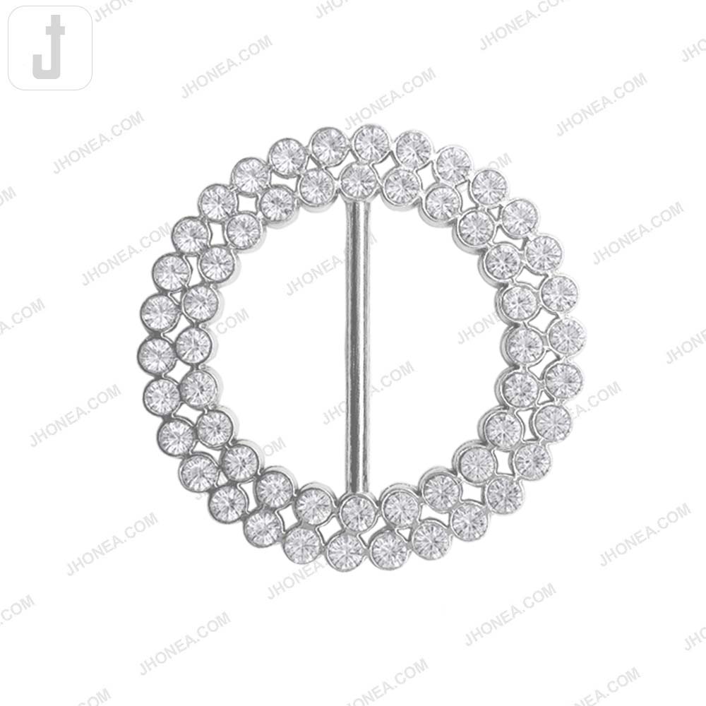 Shiny Sparkling Round Shape 38mm Diamond Belt Buckle