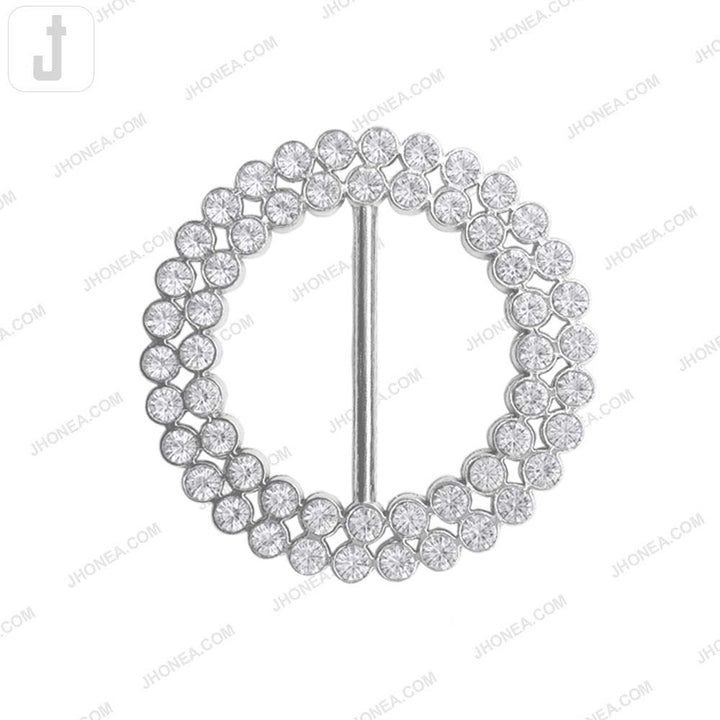 Shiny Sparkling Round Shape 38mm Diamond Belt Buckle