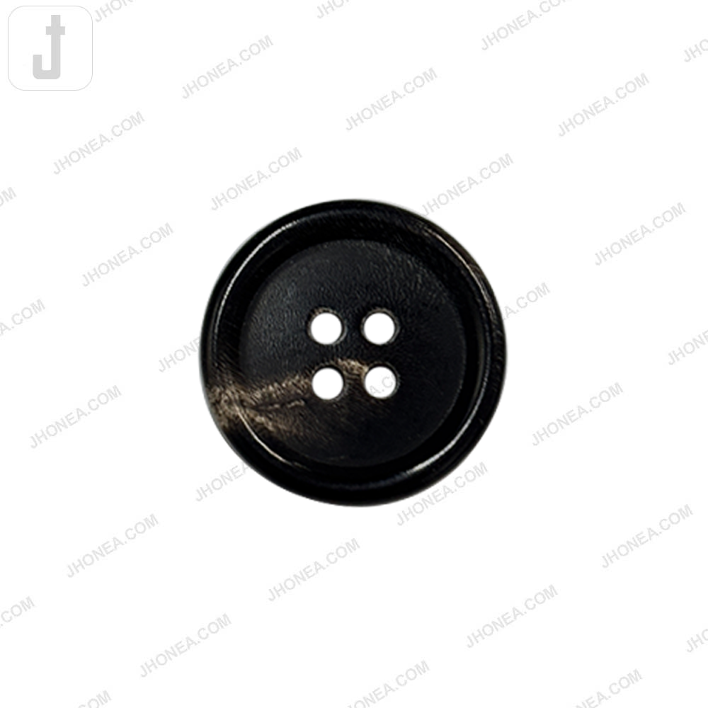 Premium Polished Real Horn 4 Hole Sewing Buttons for Coats/Blazers/Suit