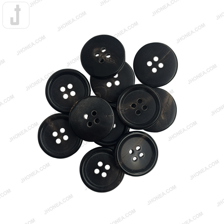 Premium Polished Real Horn 4 Hole Sewing Buttons for Coats/Blazers/Suit
