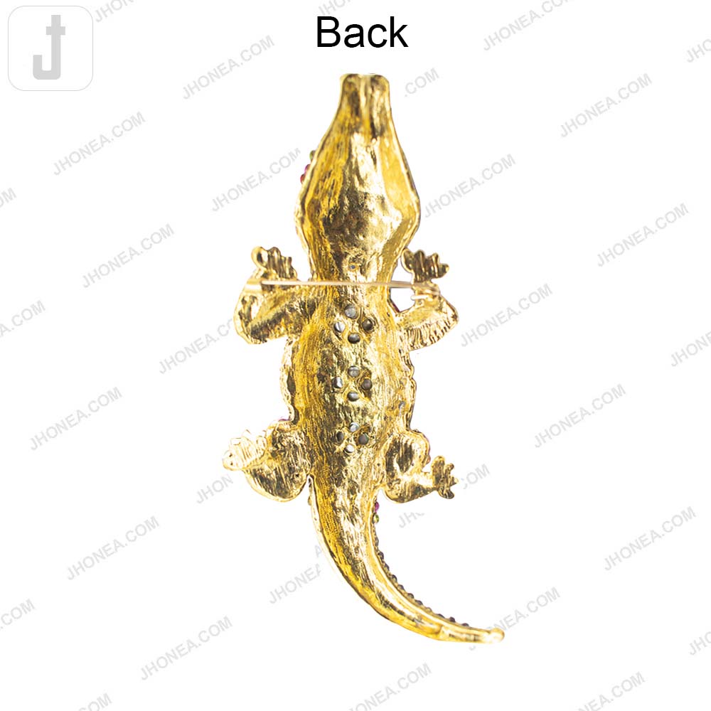 Exquisite Multicolor Crocodile Brooch Pin Bold Statement Jewelry for Clothing