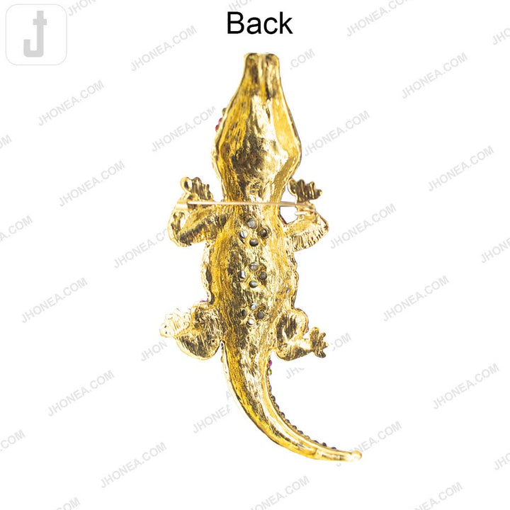 Exquisite Multicolor Crocodile Brooch Pin Bold Statement Jewelry for Clothing