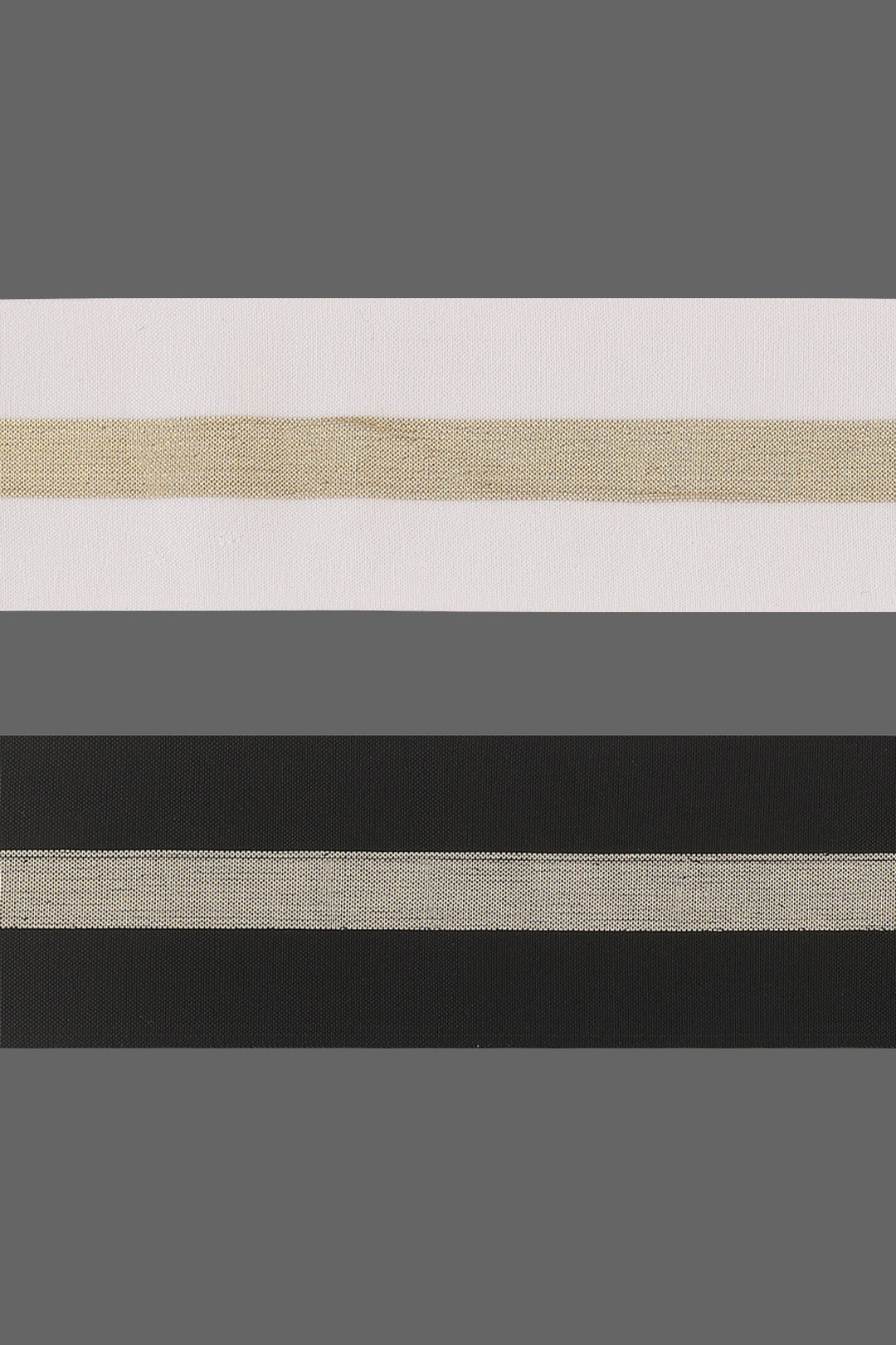 Wide Golden Glitter Striped Soft White & Black Elastic 5cm/50mm/2inch wide