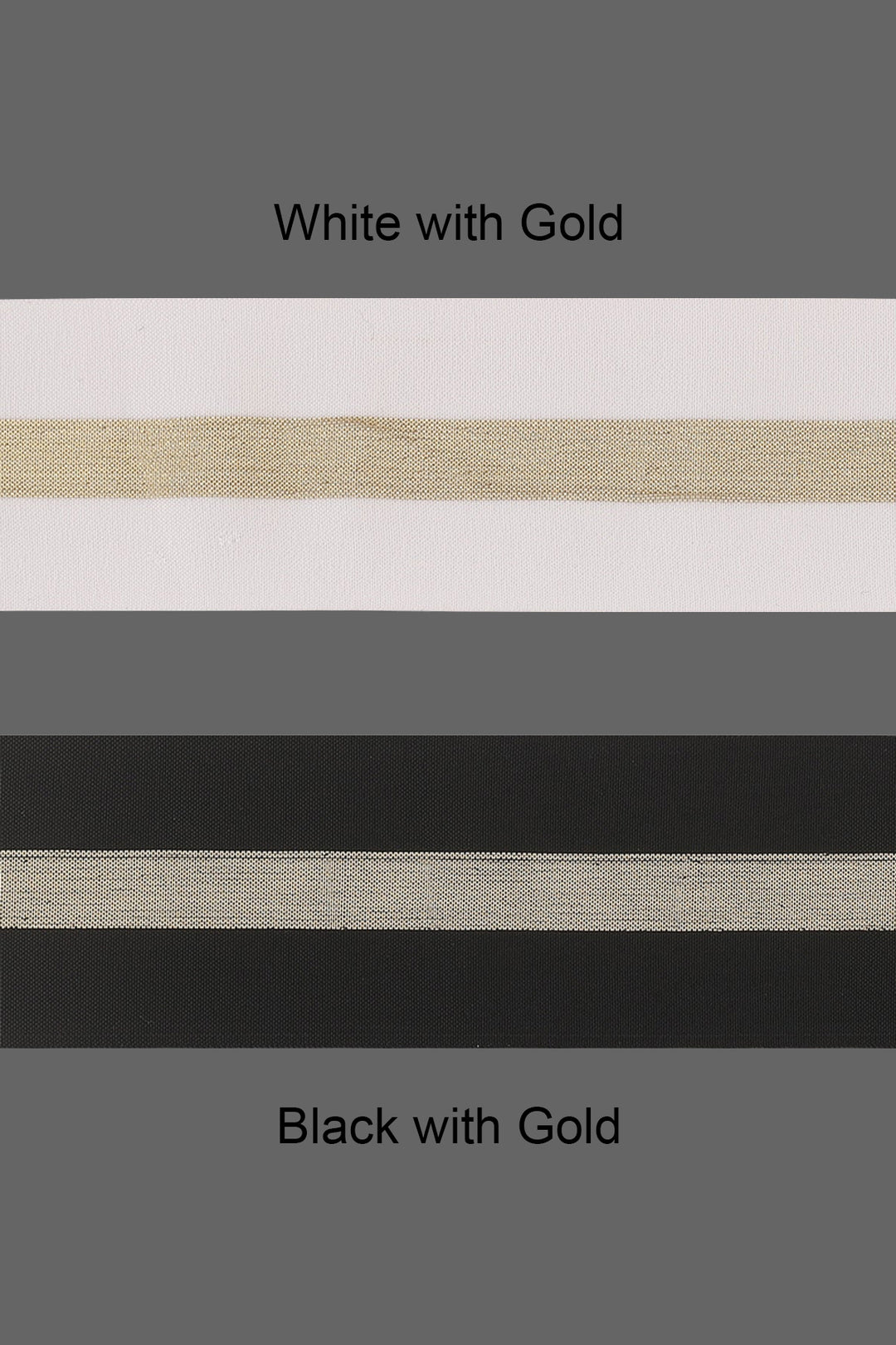 Wide Golden Glitter Striped Soft White & Black Elastic